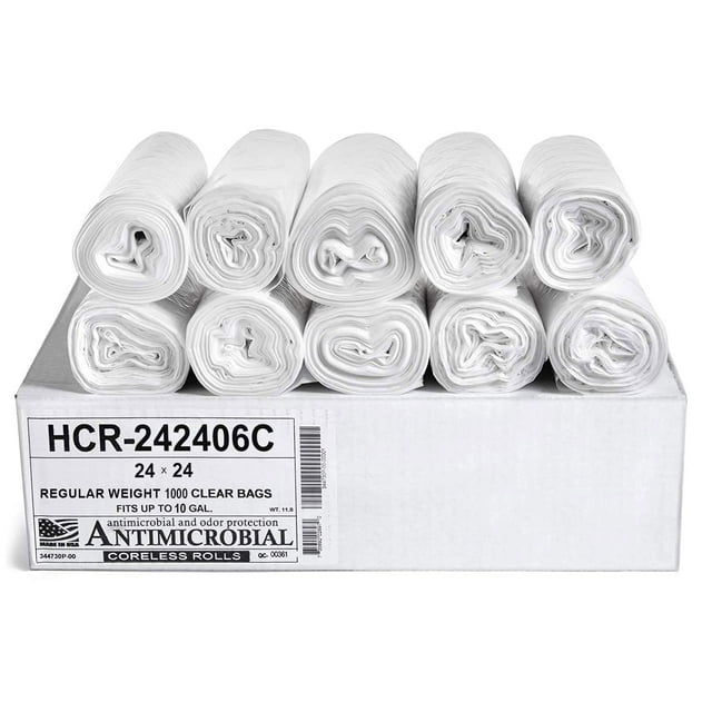 Bolsas de basura Aluf Plastics, 10 litros, 1000 unidades, 6 micras, 24 x 24 cm