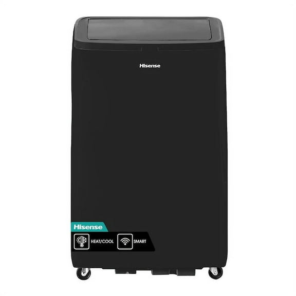 Restored Hisense 10,000 BTU (15,000 BTU ASHRAE) Dual Hose Portable AC with Heat Pump and Wifi, Gray (Refurbished)