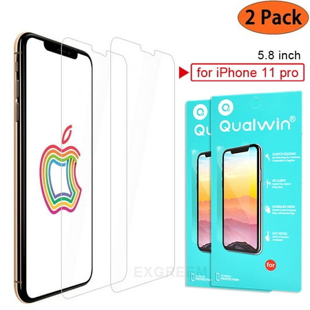 Screen Protector for iPhone 11 Pro 5.8 inch, [2 Pack] Tempered Glass Film Scratch Resistant Screen Saver Compatible with iPhone 11 Pro 5.8 inch