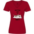 thumbnail image 3 of Inktastic Pittie Life is Ruff Spotted Pit Bull Women's V-Neck T-Shirt, 3 of 5
