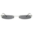 thumbnail image 1 of Negro con lente gris Gafas de sol de moda Gafas de fiesta de forma cuadrada pequeña Gafas de protección UV Accesorios delicados para dama Hombre, 1 of 6
