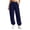 49# Navy, variant on Womens Jogger Sweatpants Elastic High Waist Solid Relaxed Fit Joggers Ribbed Cuff Casual Athletic Trousers with Side Pockets Beige L