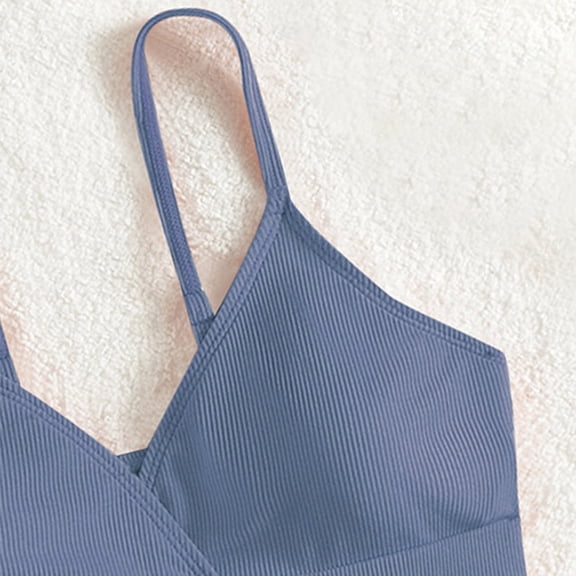 Vedolay Girls Swimsuit Girl's Two Piece Color Block Swimsuit V Neck Ribbed Bikini Set Bathing Suit Beachwear,Blue 10-12 Years