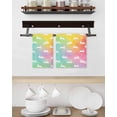 thumbnail image 3 of Easter Kitchen Dish Towels for Drying Dishes Set of 3, Spring Rabbits Silhouette Rainbow Ombre Art Waffle Weave Microfiber Hand Tea Bathroom Towels Quick Dry & Absorbent Towel 15.7x23.6, 3 of 7