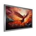 thumbnail image 2 of Designart "Phoenix The Resurgence I" Animals Framed Wall Art Decor - Modern Farmhouse Orange Bird Entryway Framed Wall Art, 2 of 6