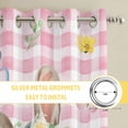 thumbnail image 6 of Pink Easter Kitchen Curtains Window Panels, Spring Easter Bunny Eggs Floral Buffalo Plaid Insulated Window Treatment Curtain, Grommet Curtains for Bedroom/Living Room/Bathroom, 2 Piece 52"Wx63"L, 6 of 8