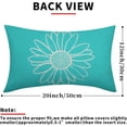 thumbnail image 3 of Aqua Turquoise Daisy Flower Lumbar Pillow Covers 12x20 Inch Set of 2 Spring Summer Floral Bloom Decorative Throw Pillows Seasonal Teal Pillow Cases Farmhouse Home Decor For Cushion Couch Outdoor, 3 of 6