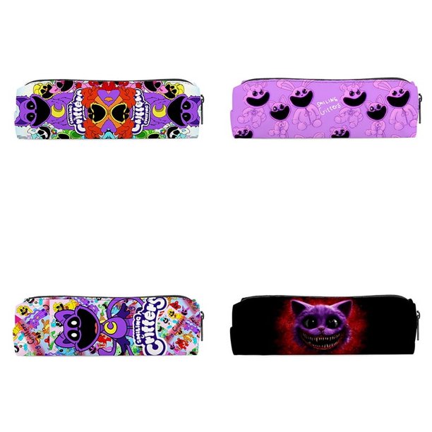 Estuche de lápices con estampado 3D de Critters sonrientes de dibujos animados, suministros escolares de moda, regalos Kawaii para niños
