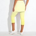 thumbnail image 7 of KHONTS Women's Tennis Skirt Leggings High Waist Tummy Control Athletic Yoga Capri Golf Pants Workout Clothing Yellow XL, 7 of 7