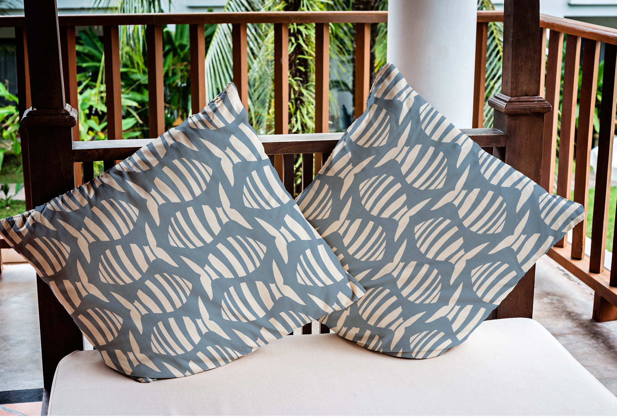 Simply Daisy 16" x 16" Swimming School Nautical Indoor/Outdoor Throw Pillow