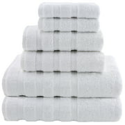 American Soft Linen 6-Piece 100% Genuine Turkish Cotton Premium & Luxury Towel Set for Bathroom & Kitchen, 2 Bath Towels, 2 Hand Towels & 2 Washcloths - Bright White