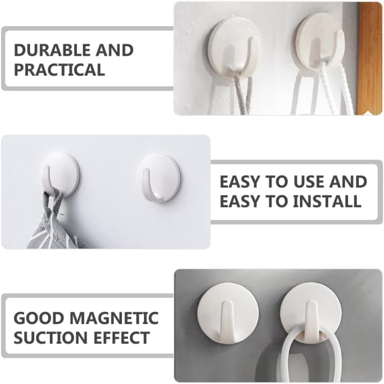 ABCISI 16Pcs Magnetic Hooks for Refrigerator, Heavy Duty Fridge Magnetic Hooks, Home Kitchen Workplace Hanging Tool for Locker Hanger Key Holder Towel and Coat Hangers