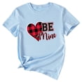 thumbnail image 2 of Anbech Heart Printed T-Shirt for Women Casual Plaid Graphic Be Mine Junior Girls Short Sleeve Tee Tops with Crew Neck, 2 of 3