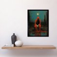 thumbnail image 2 of Charon in Red Cloak Beksinski Inspired Conceptual Artwork Full Moon Barren Landscape Art Print Framed Poster Wall Decor 12x16 inch, 2 of 5