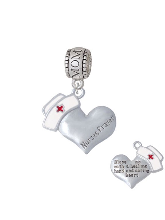 Nurse's Prayer Heart - Healing Hand - Big Sister Charm Bead
