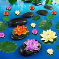 thumbnail image 1 of 24 Piezas Flores De Lirio De Agua De Espuma Flotante Artificial Flor De Loto Realista Con Hojas De Lirio De Agua Adorno De Hojas De Loto Para Estanque Piscina Jardín Aquariu, 1 of 5