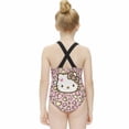 thumbnail image 2 of Hello Kitty Girls One Piece Swimsuits Hawaiian Summer Swimwear Beach Bathing Suit Outfits, 2 of 7