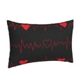 thumbnail image 2 of Haiem Pillowcase for Hair and Skin Queen - Cardiogram and Heart Printed Soft Pillowcase with Envelope Closure-20"x30", 2 of 9