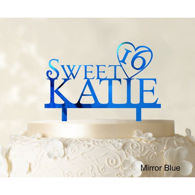 Personalized Birthday Cake Topper Mirror Cake Topper Color Option Available 5-7 Inches Wide