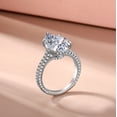 thumbnail image 3 of Oryn Jewelry 2 Ct Pear Cut Moissanite Ring - 14K White Gold Plated Band - Wedding Anniversary Jewelry - Solo Moissanite Ring for Women, 3 of 4