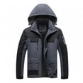 thumbnail image 4 of Veste Coupe-Vent Homme Décontractée Patchwork Épaisse Multi-Poches à Capuche Fermeture Éclair Imperméable Respirante Manteaux, 4 of 8