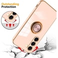 thumbnail image 4 of Compatible with Samsung Galaxy S23 Plus 5G Case for Women Girls, Plating Built-in 360 Rotation Magnetic Ring Kickstand Holder Soft Slim Shockproof Bumper Protective Cover (Pink), 4 of 12