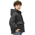 thumbnail image 4 of NAISIBABY Boys Winter Quilted Coat, Fashion Hooded Thicken Warm Button Up Kids Padded Jacket with Pockets Black 7T, 4 of 4