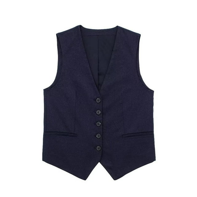 Jackets Coats Fall Vest Cardigan for Women, Solid Casual Linen Blend Vest Jacket Blue