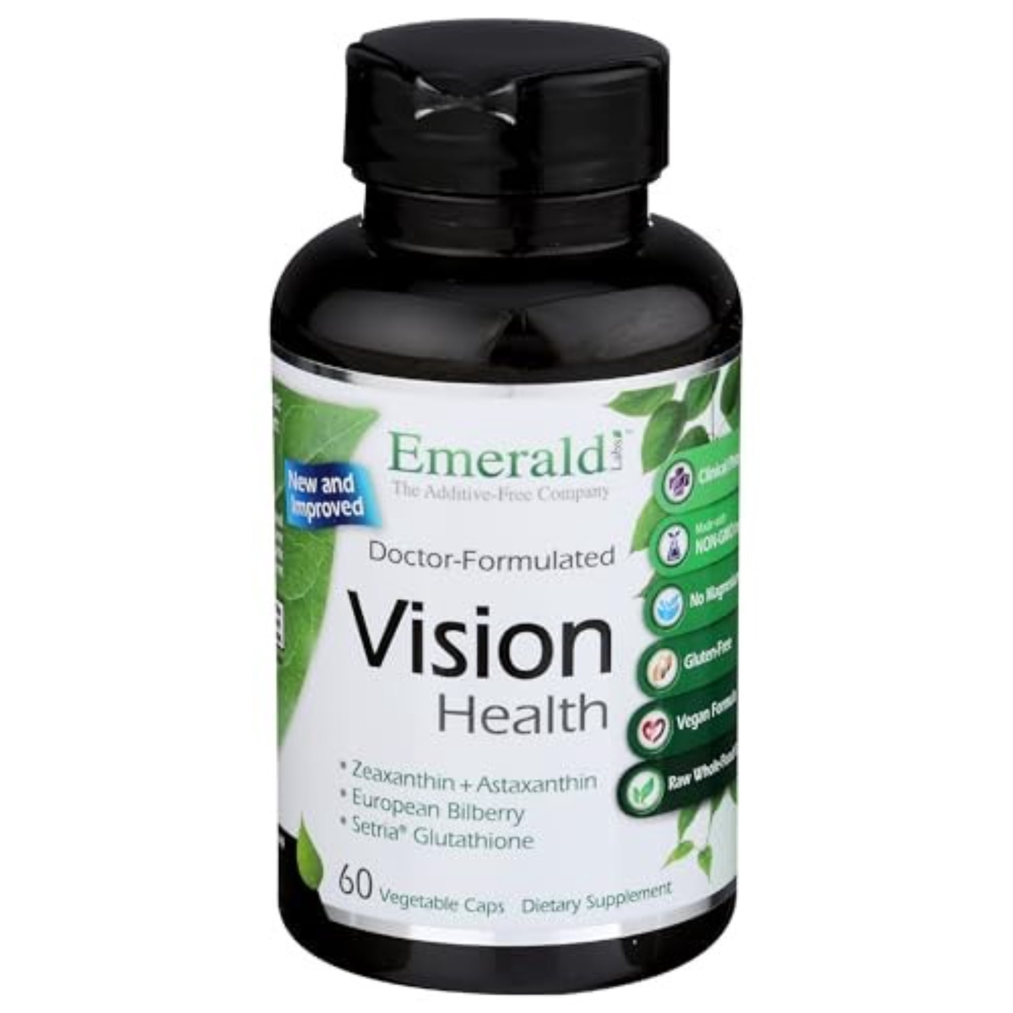 Emerald Labs Vision Health with Lutein and Zinc to Support Macular Health, Retina/Lens Strength, Eye Sensitivity - 60 Vegetable Capsules