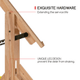 thumbnail image 5 of MEEDEN Adjustable Solid Wood Drafting Table with Angle Top, Natural, 5 of 8