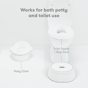 Frida Baby 3 in 1 Grow with Me Potty Training Toilet Seat with Convertible Potty, Toilet Seat Topper, and Stepstool, White, 2 Piece