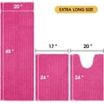 thumbnail image 3 of HAKUNA Upgrade Extra Large Shiny Pink Bathroom Rug Set 3 Pieces Ultra Soft, Thick Absorbent Bath Mats, Non Slip Chenille Toilet Mat for Bathroom, Bedroom, Kitchen, 3 of 8
