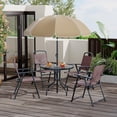 thumbnail image 3 of Garvee juego de comedor para patio de 5 piezas con sombrilla de 5.2 pies, 4 sillas de textilene y mesa con cubierta de vidrio para jardín o alberca, 3 of 8