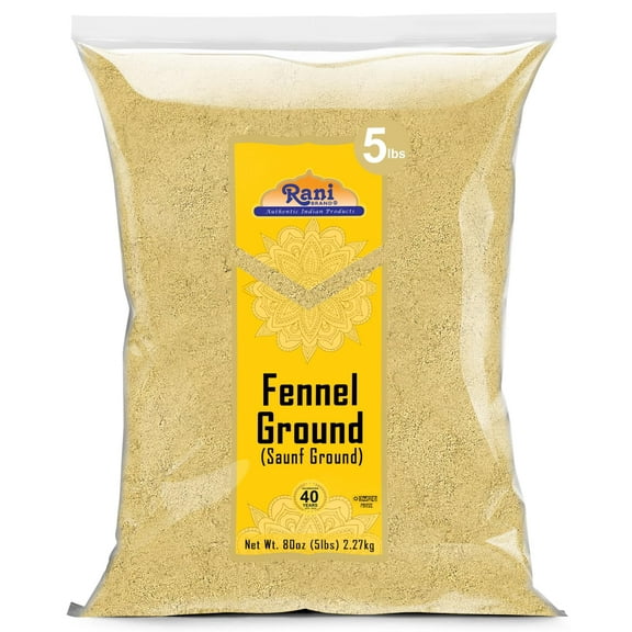 Rani Fennel Ground (Saunf) Powder Spice 80oz (5lbs) 2.27kg Bulk ~ All Natural | Gluten Friendly | NON-GMO | Kosher | Vegan | Indian Origin