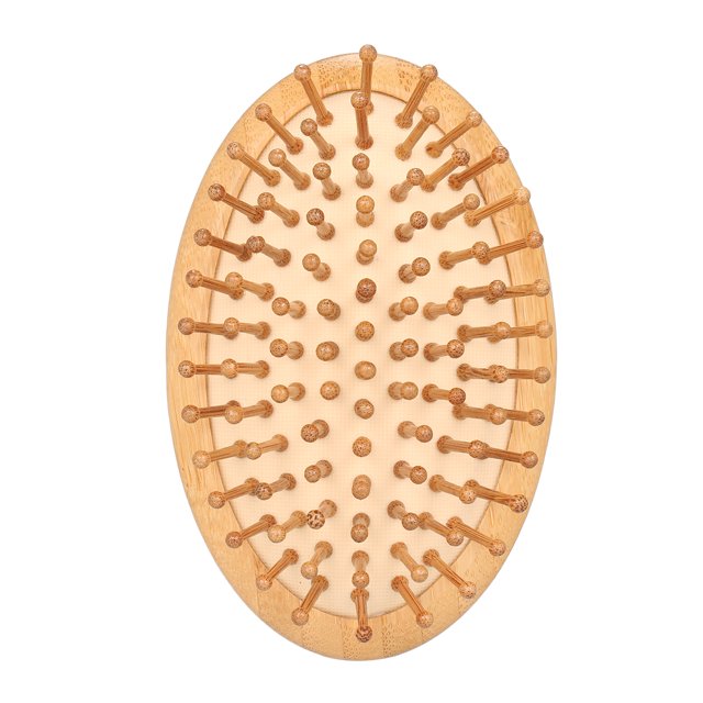 Cepillo de Masaje Capilar de Madera Ovalado B-3024, Sin Mangos, Antiestático y con Función de Cojín de Aire para Todo Tipo de Cabello.