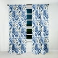 thumbnail image 2 of Designart "Airy Blue Damask Serenity" Damask Bohemian Curtain, Damask, 2 of 6