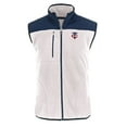 thumbnail image 2 of Men's Cutter & Buck White/Navy Minnesota Twins Cascade Eco Sherpa Fleece Full-Zip Vest, 2 of 3