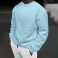 thumbnail image 2 of KeShDi Long Sleeve Shirts for Men Flannel Shirt Men Casual Fashion Solid Round-Neck Pullover Long Sleeve Sweatshirt Light Blue M, 2 of 6