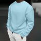 thumbnail image 1 of Blusas y camisas de manga larga con cuello redondo para hombre, estilo casual, liso, con cuello redondo, sudadera de manga larga, blusa de poliéster para hombre, 1 of 6