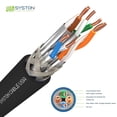 thumbnail image 2 of Syston Cable Cat8 Ethernet Bulk Raw Cable 2000MHz 2GHz 40GB 500 ft Solid Bare Copper S/FTP Individual electromagnetic Tinned Copper Braid Shield 22/4 4 Pair 22 AWG CMR FT4 UTP Black Order to Cut, 2 of 5