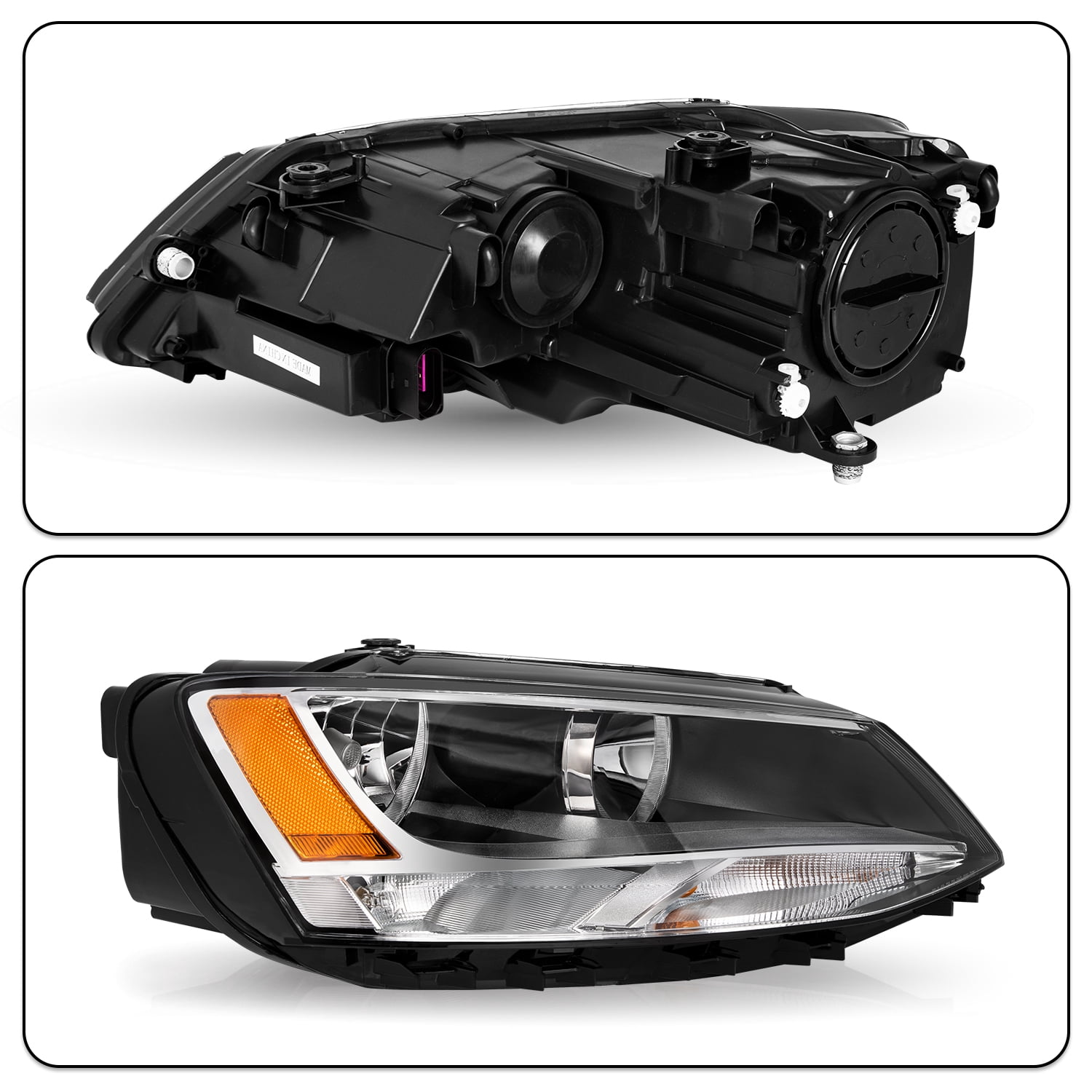 For 2011-2018 Volkswagen Jetta Halogen Model Headlights Headlamp Right/Passenger