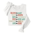 thumbnail image 3 of Christmas Print Fashion Casual Solid Color Loose Lady Long Sleeve Letter Print Round Neck Hoodie Polyester Breathable Skin-friendly Suitable for Casual Daily Going out Holiday Party Club Wear, 3 of 5