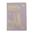 thumbnail image 1 of Soporte de Pasaporte Único 1 Pc Duradero Torre Eiffel Avión Portadocumentos para Viaje Macaron Púrpura, 1 of 5