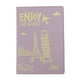thumbnail image 1 of Soporte de Pasaporte Único 1 Pc Duradero Torre Eiffel Avión Portadocumentos para Viaje Macaron Púrpura, 1 of 5