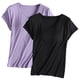 thumbnail image 1 of Pijama de manga corta para mujer, 2 piezas, color liso, cuello redondo, manga corta, con copa acolchada, ropa de casa, pijama de manga corta, pijama para mujer, 1 of 2