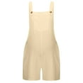 thumbnail image 4 of MNCEKFOD Bermuda Shorts for Women Maternity Jumpsuits Pregnancy Short Overalls with Adjustable Shoulder Strap Relaxed Fit Short Pants Beige L, 4 of 8