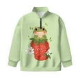 thumbnail image 4 of Uourmeti Strawberry Funny Frog Zipper Sweatshirts for Girls Kids Half Zip Pullover Sweatshirts Fall Winter Long Sleeve Comfy Casual Loose Top Size 13-14, 4 of 7