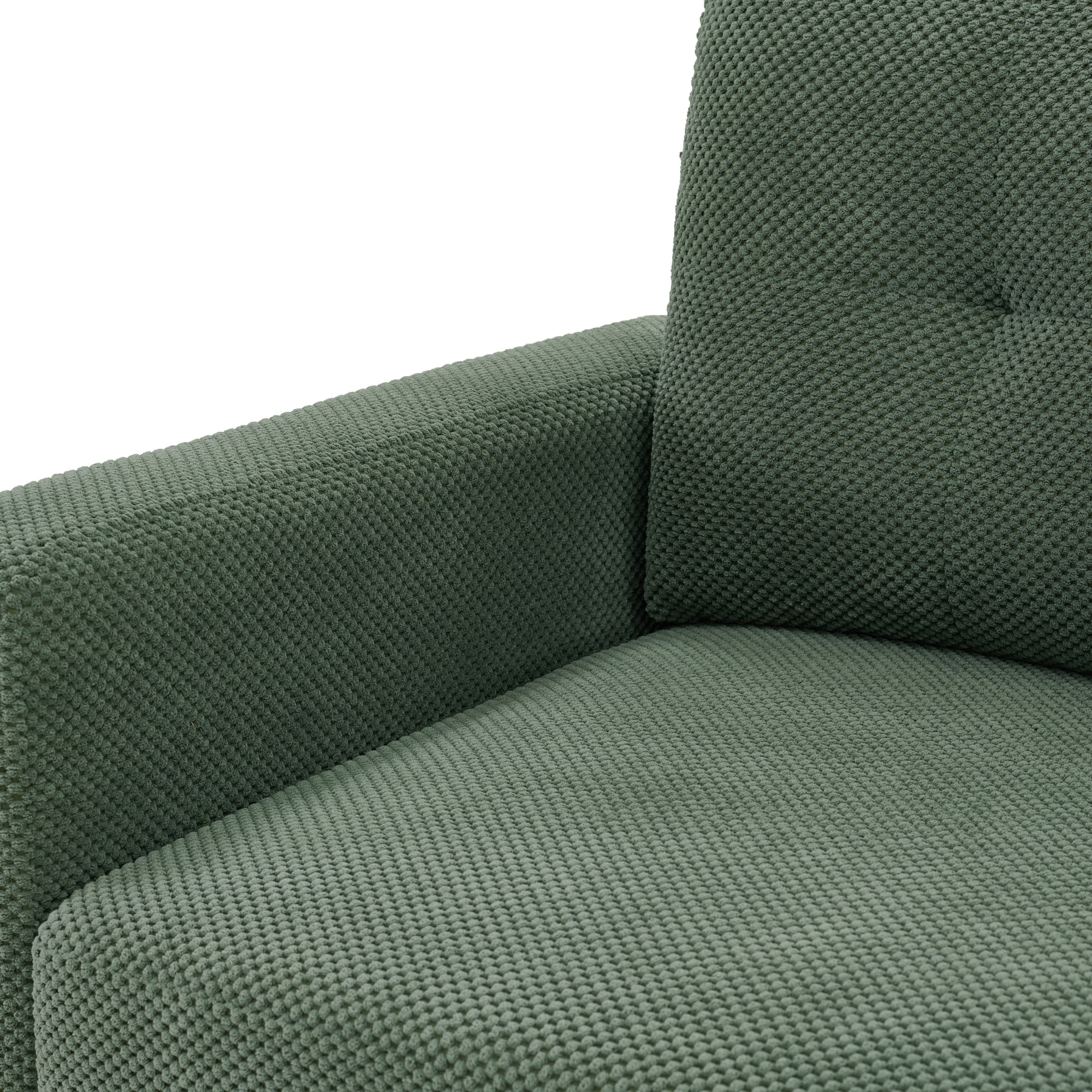 Leumius 65" Modern 2-Seater Sofa Upholstered Loveseat Sofa Couch with olid Wood Legs for Living Room,Apartment,Bedroom,Dark Green
