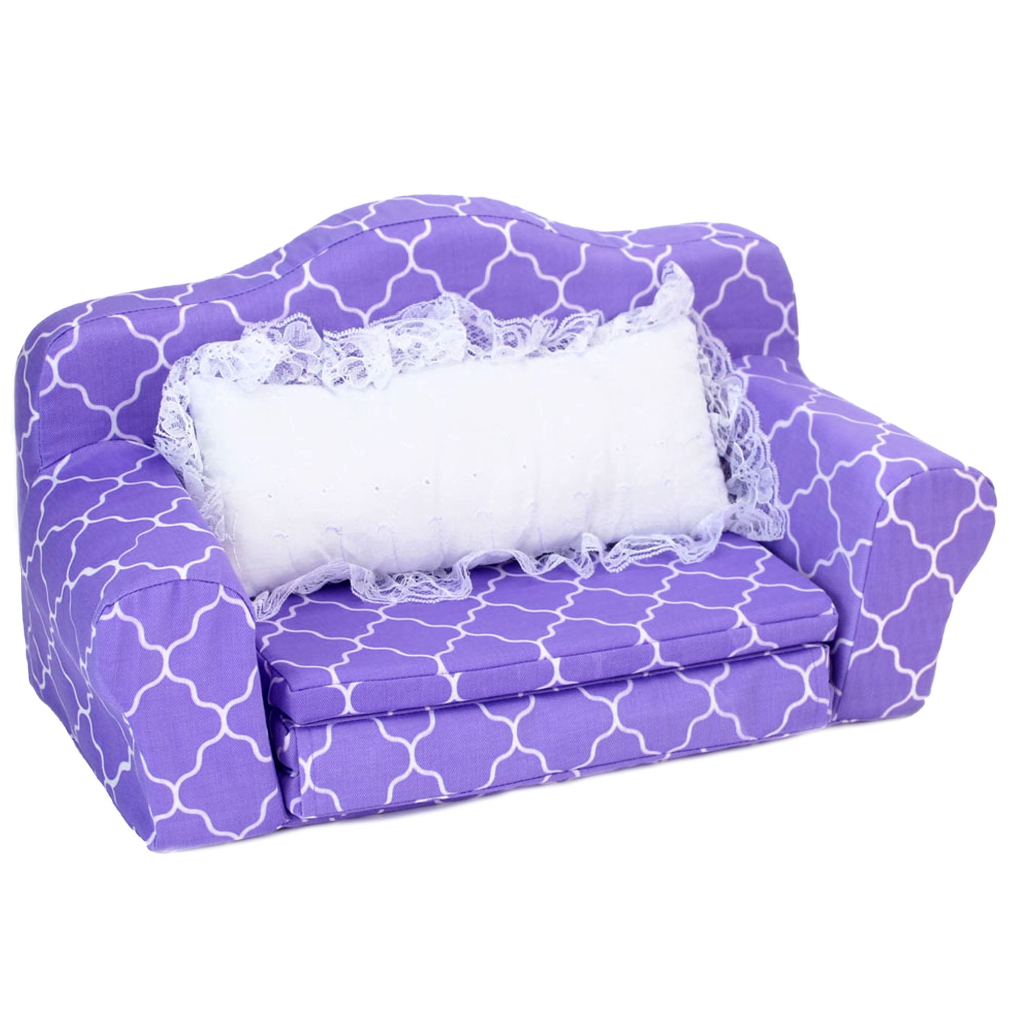 Sophia's Kids Plush Pull Out Couch/Double Bed Sized for 18" Dolls