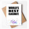 thumbnail image 1 of World's Best Classmate Graduation season Welcome Back Greeting Cards Envelopes Blank, 1 of 3